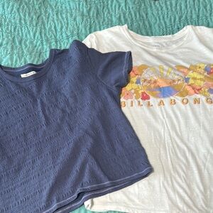 Billabong Graphic Tee sz L Blue American Eagle Top M